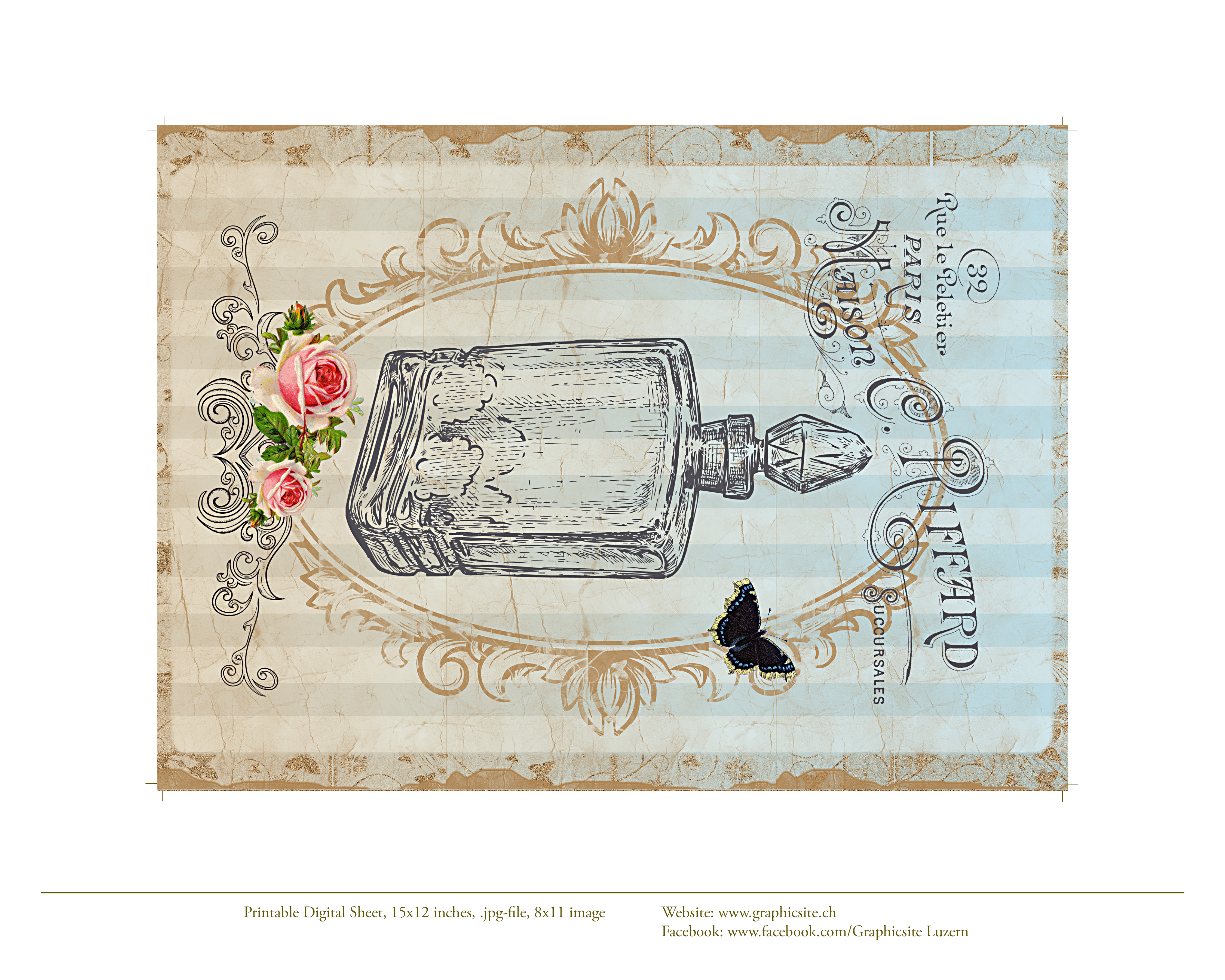 Printable Digital Sheet - 8x11 Images - Le Parfum I